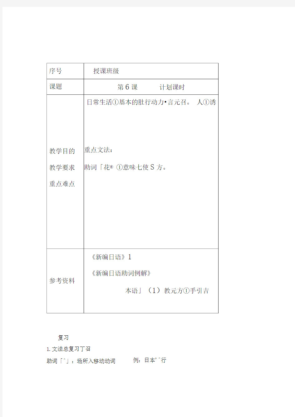 大家日本语第6课教案