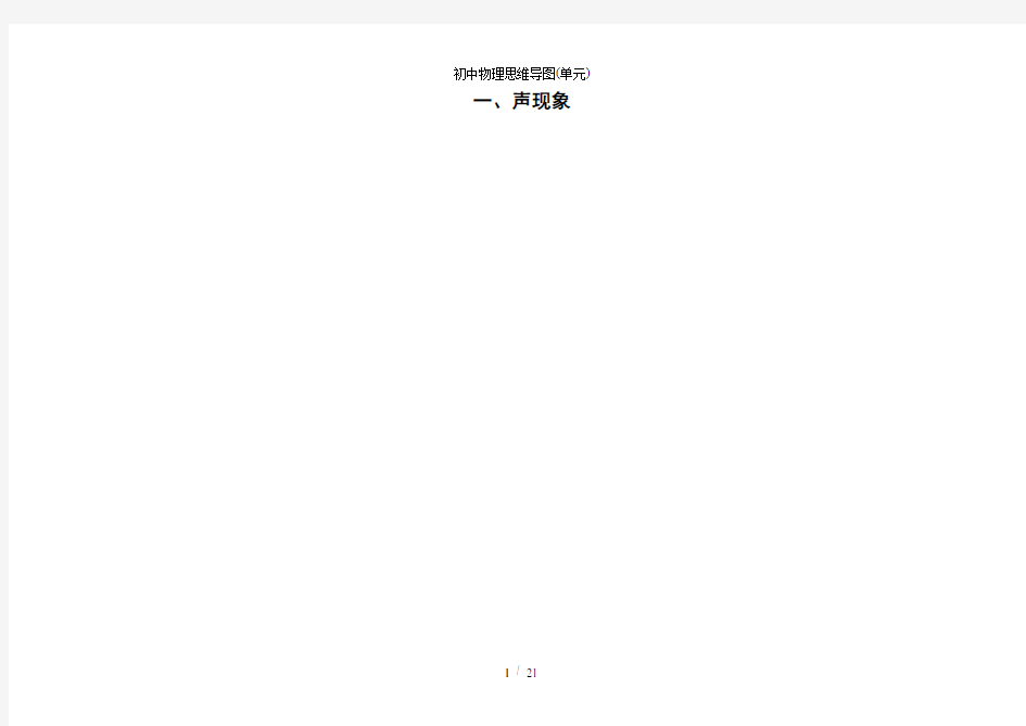 初中物理思维导图(单元)