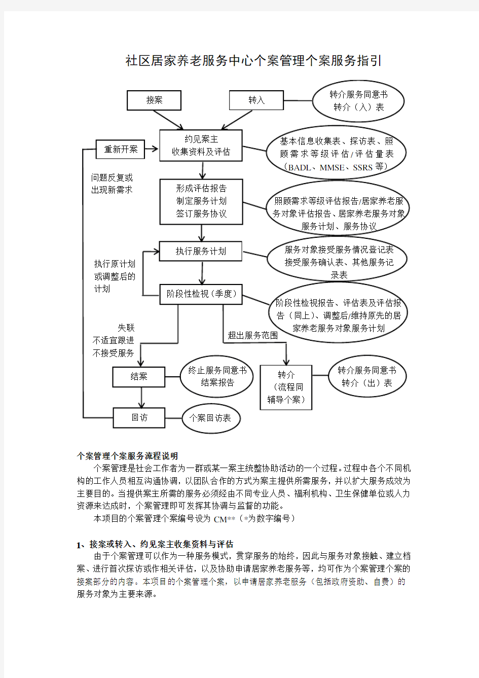 (完整版)社区居家养老服务中心个案管理个案服务指引