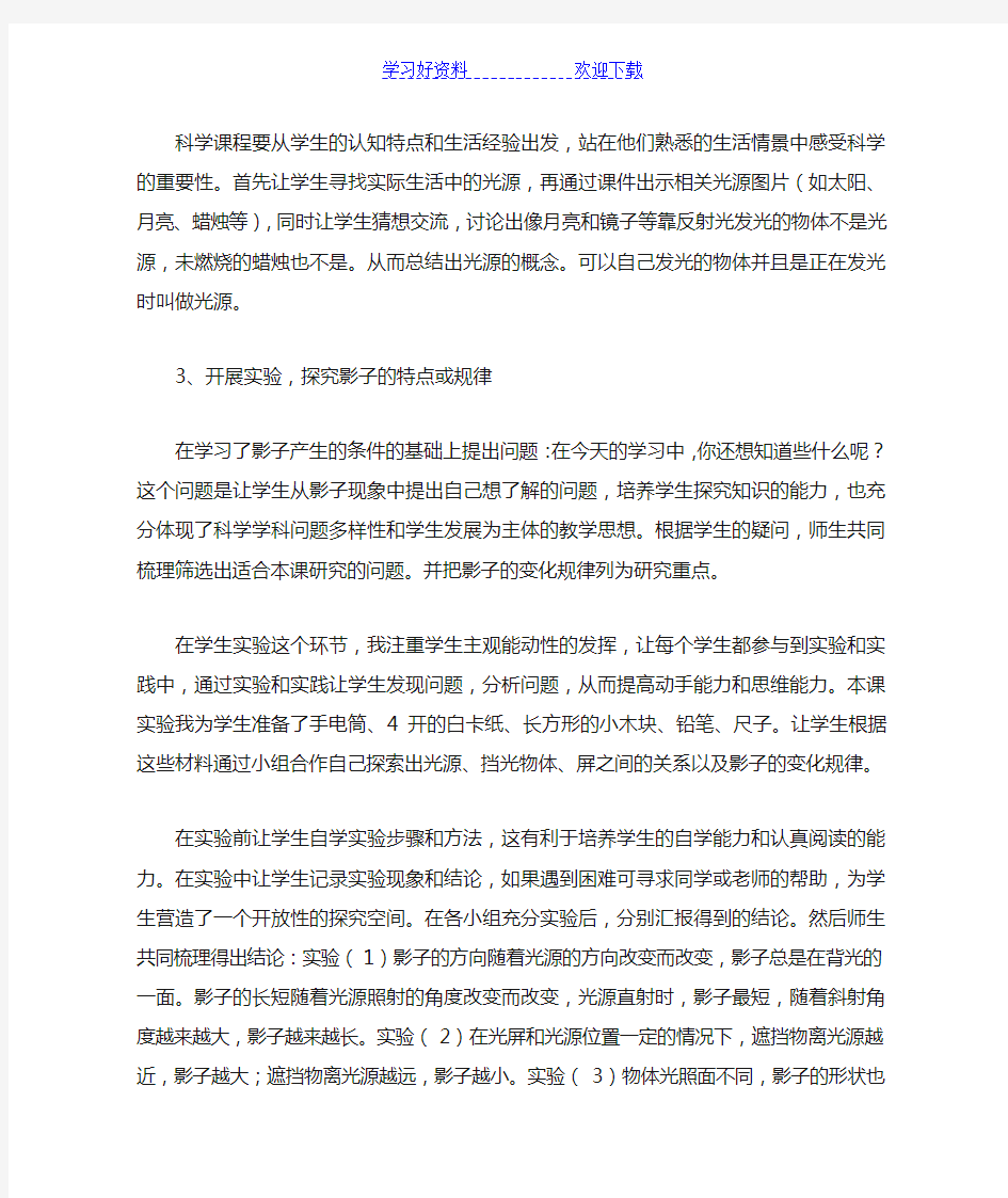 《阳光下的影子》评课稿