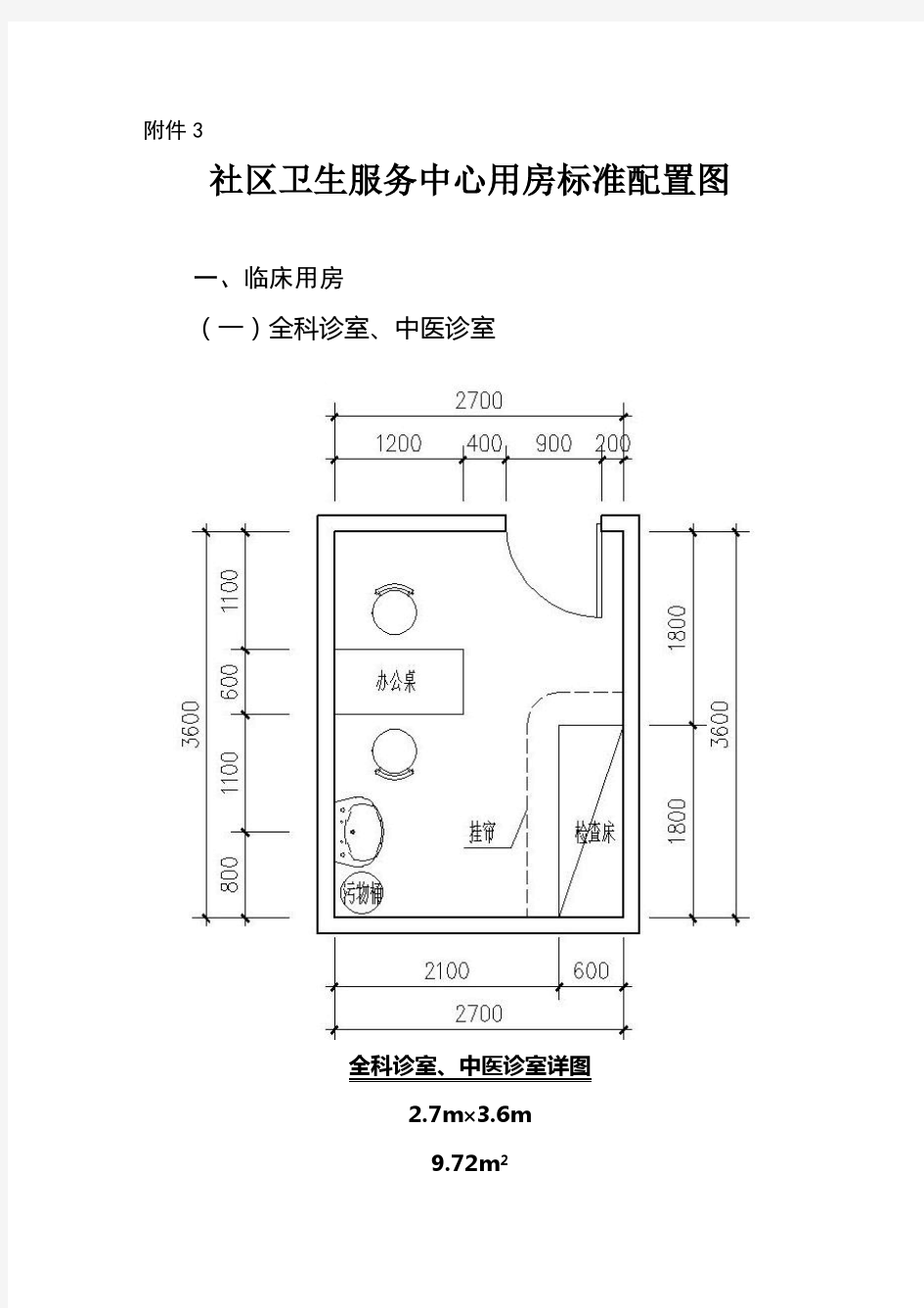 社区卫生服务中心用房标准配置图