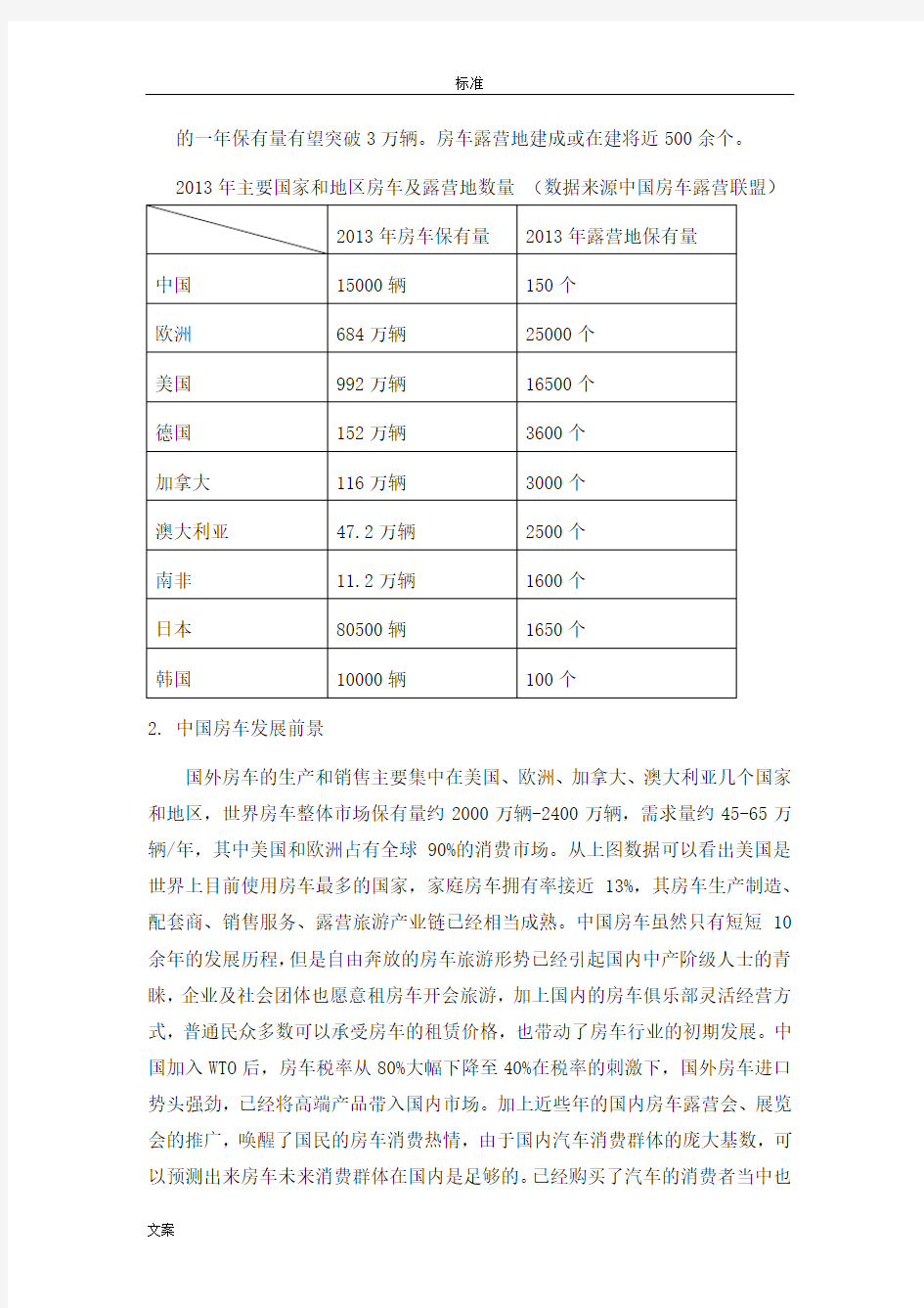 中国房车产业现状及发展前景分析报告