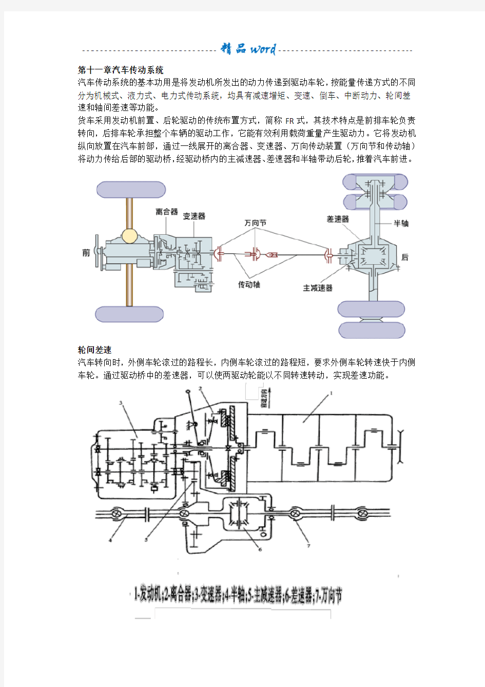 汽车构造期末考试知识点下归纳