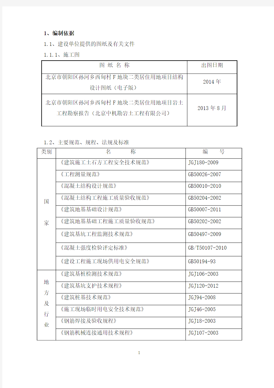 基坑东侧混凝土护坡桩施工方案