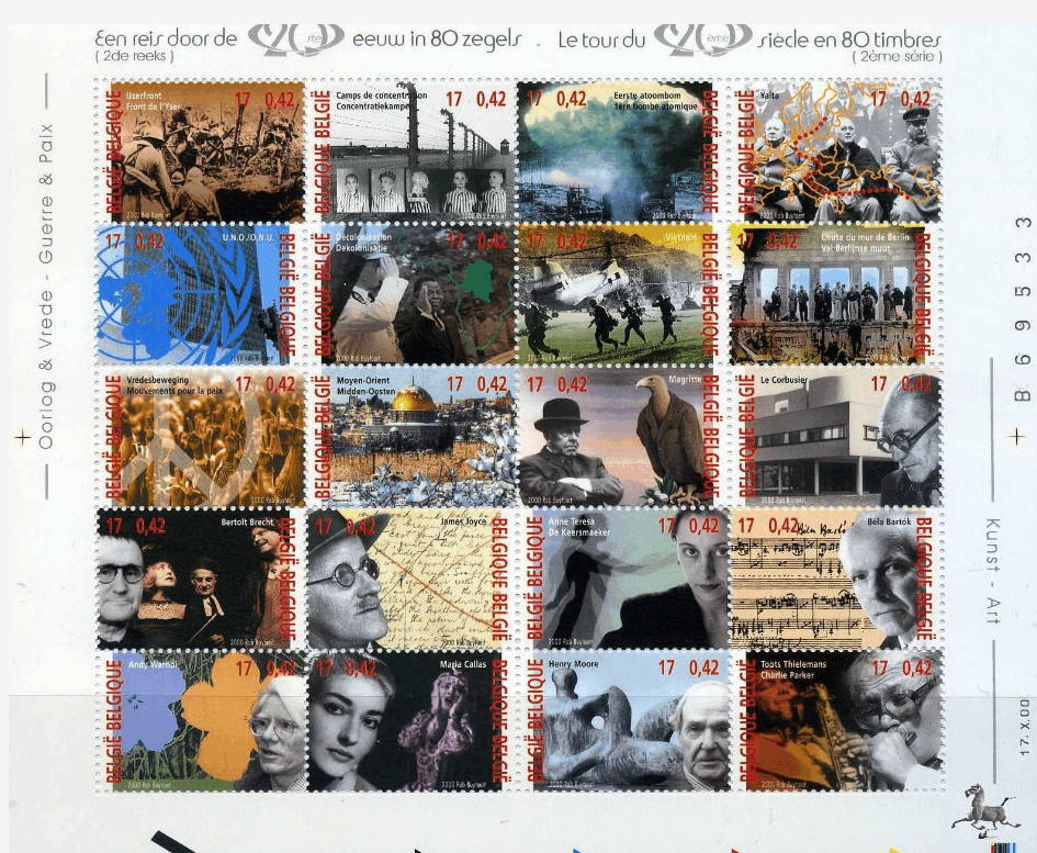 二十世纪回顾-比利时 邮票欣赏