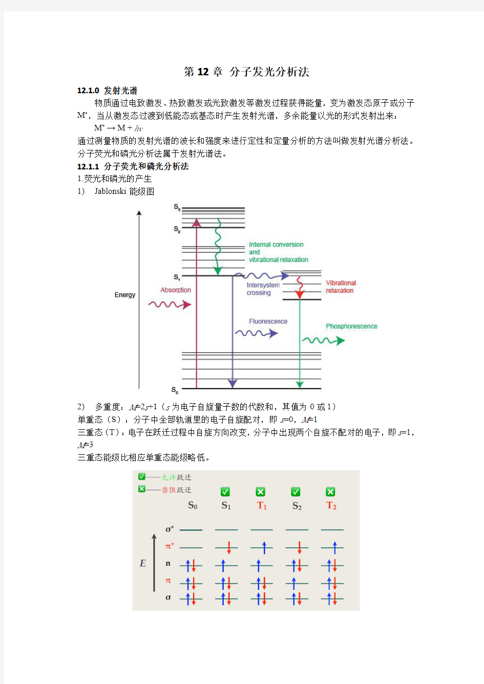 分子发光分析法总结