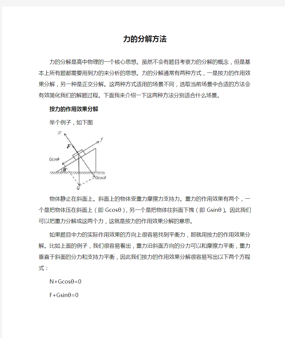 力的分解方法