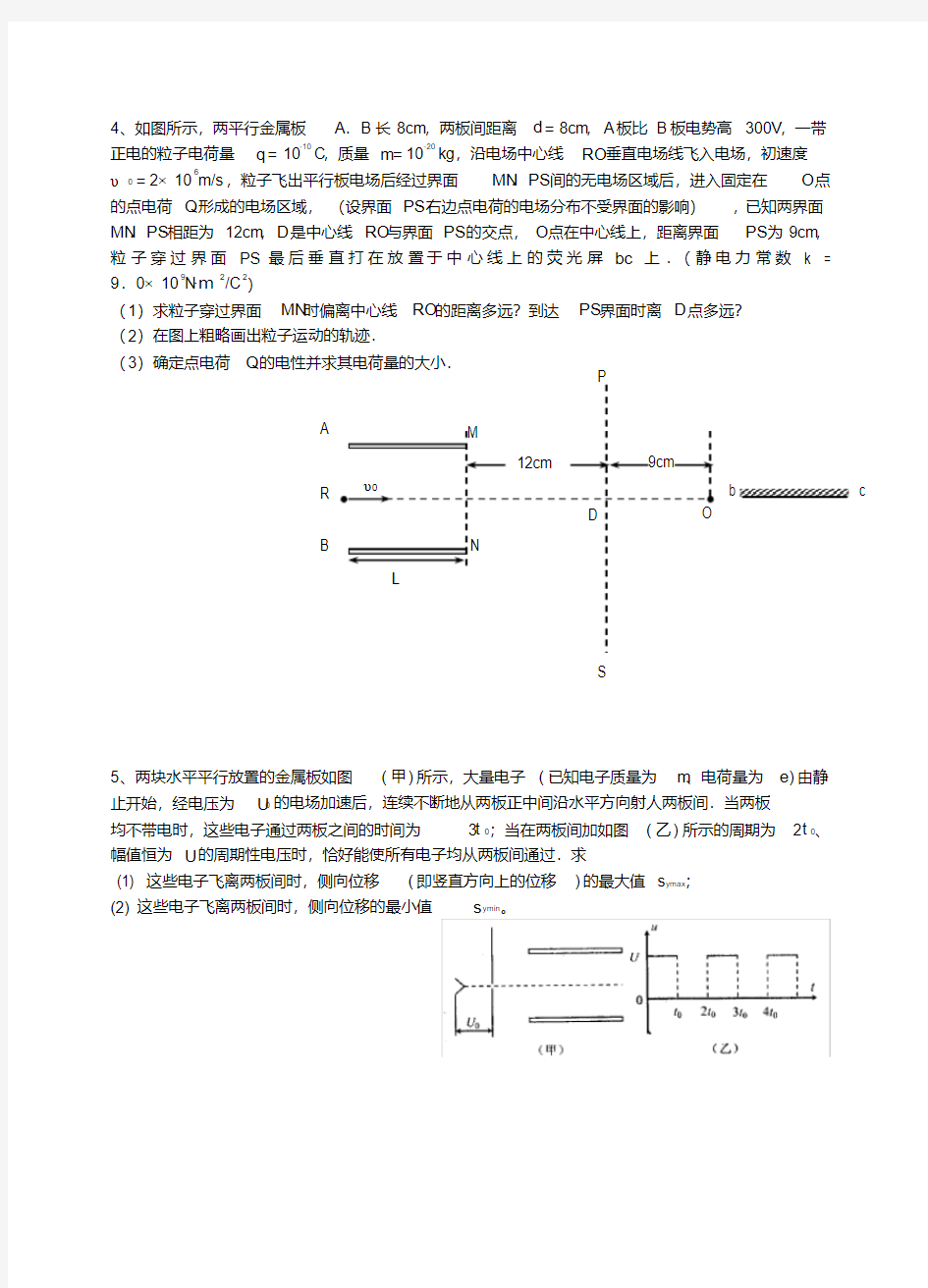 平抛与类平抛运动典型例题