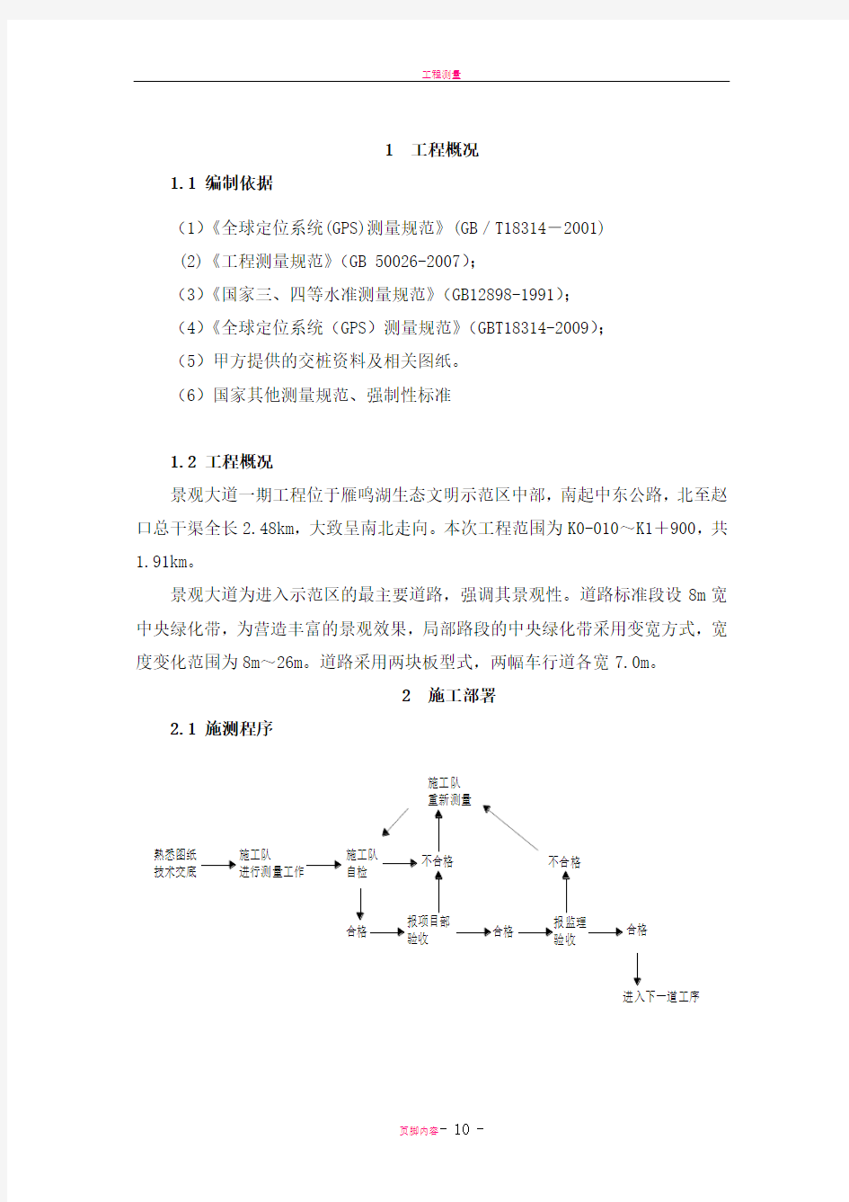 市政工程测量施工方案