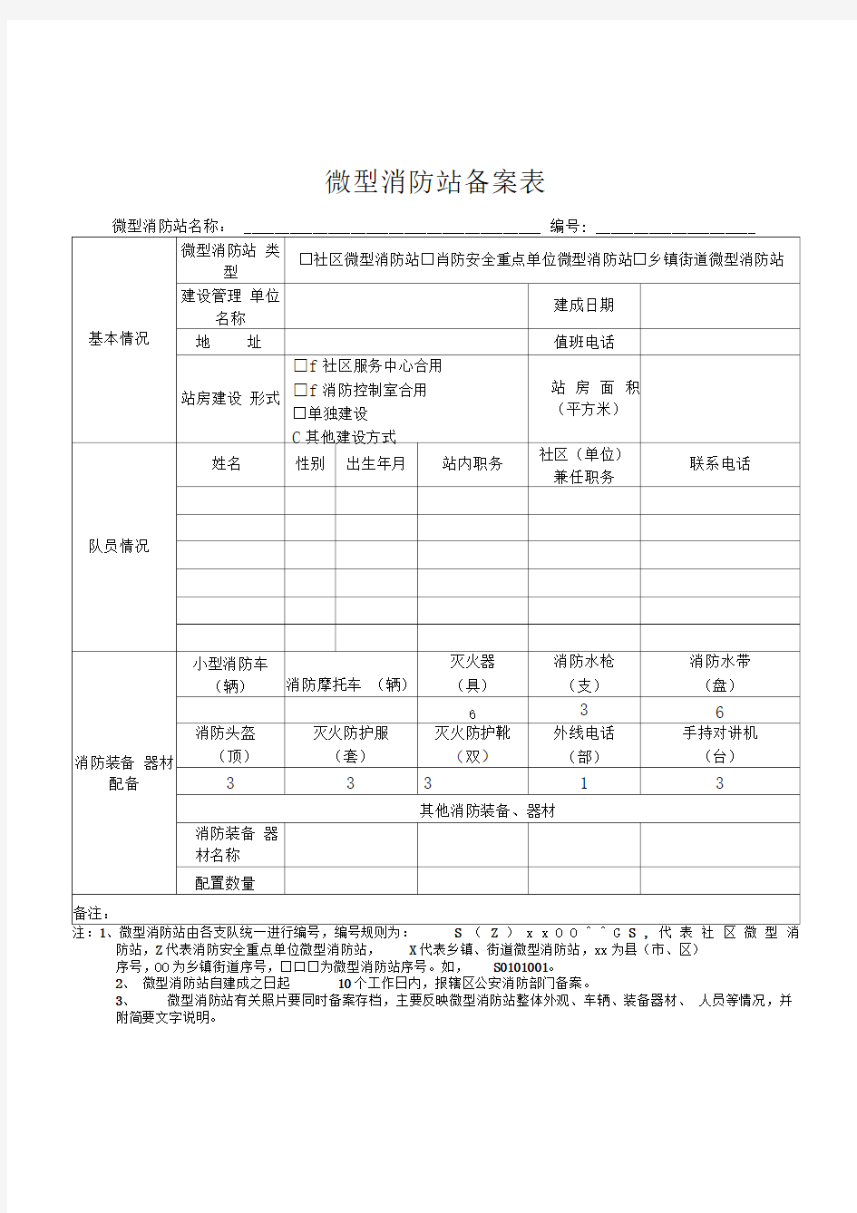 微型消防站各项制度模版