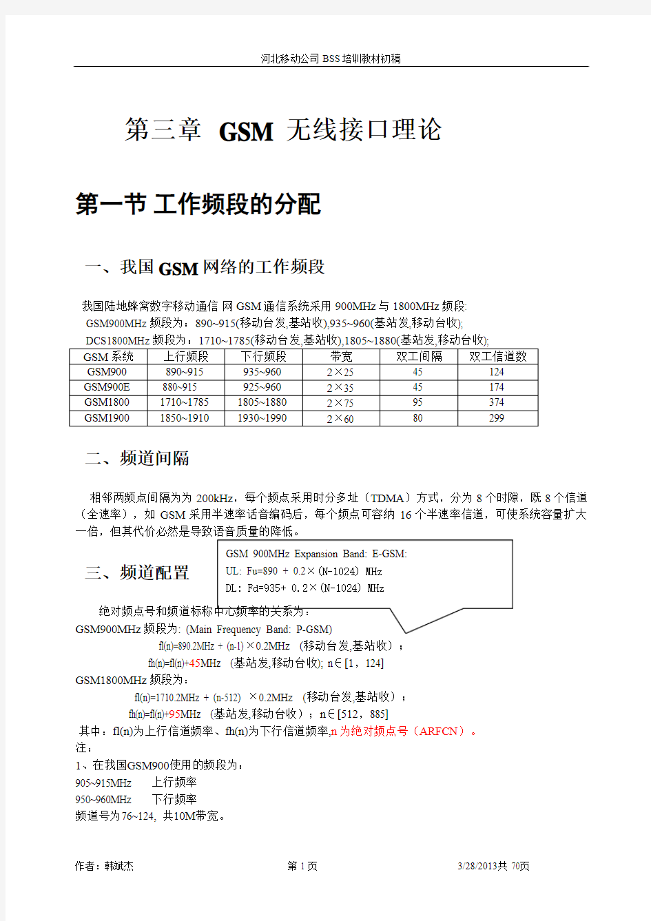 GSM 无线接口理论 韩斌杰