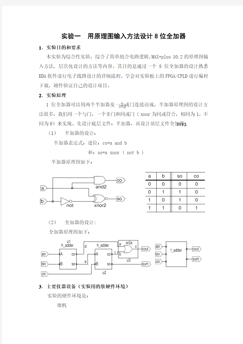 用原理图输入方法设计8位全加器