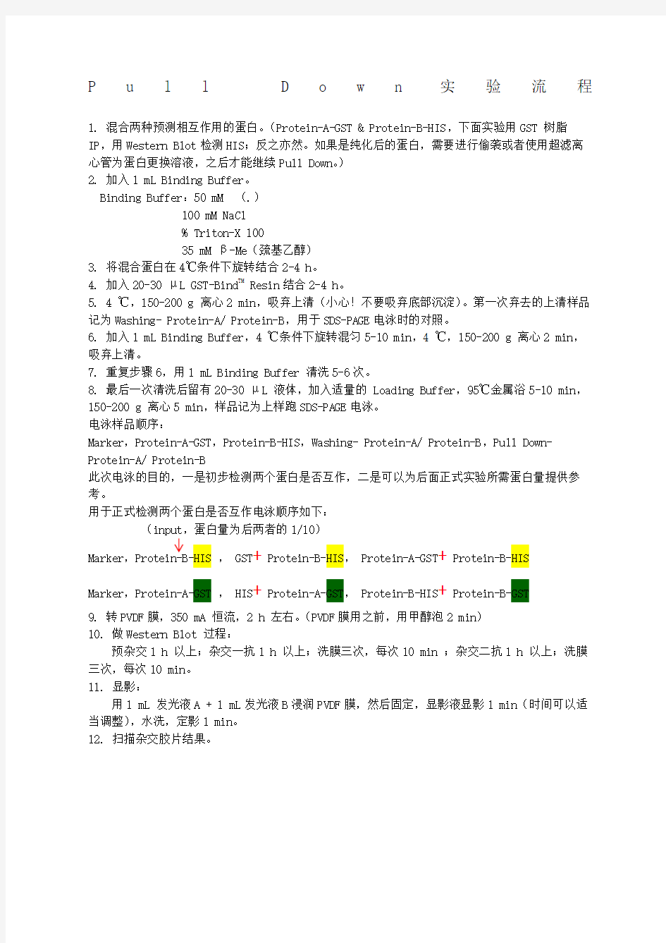 pulldown实验方法