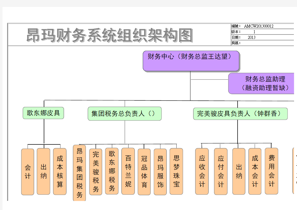 昂玛集团财务系统架构图2013