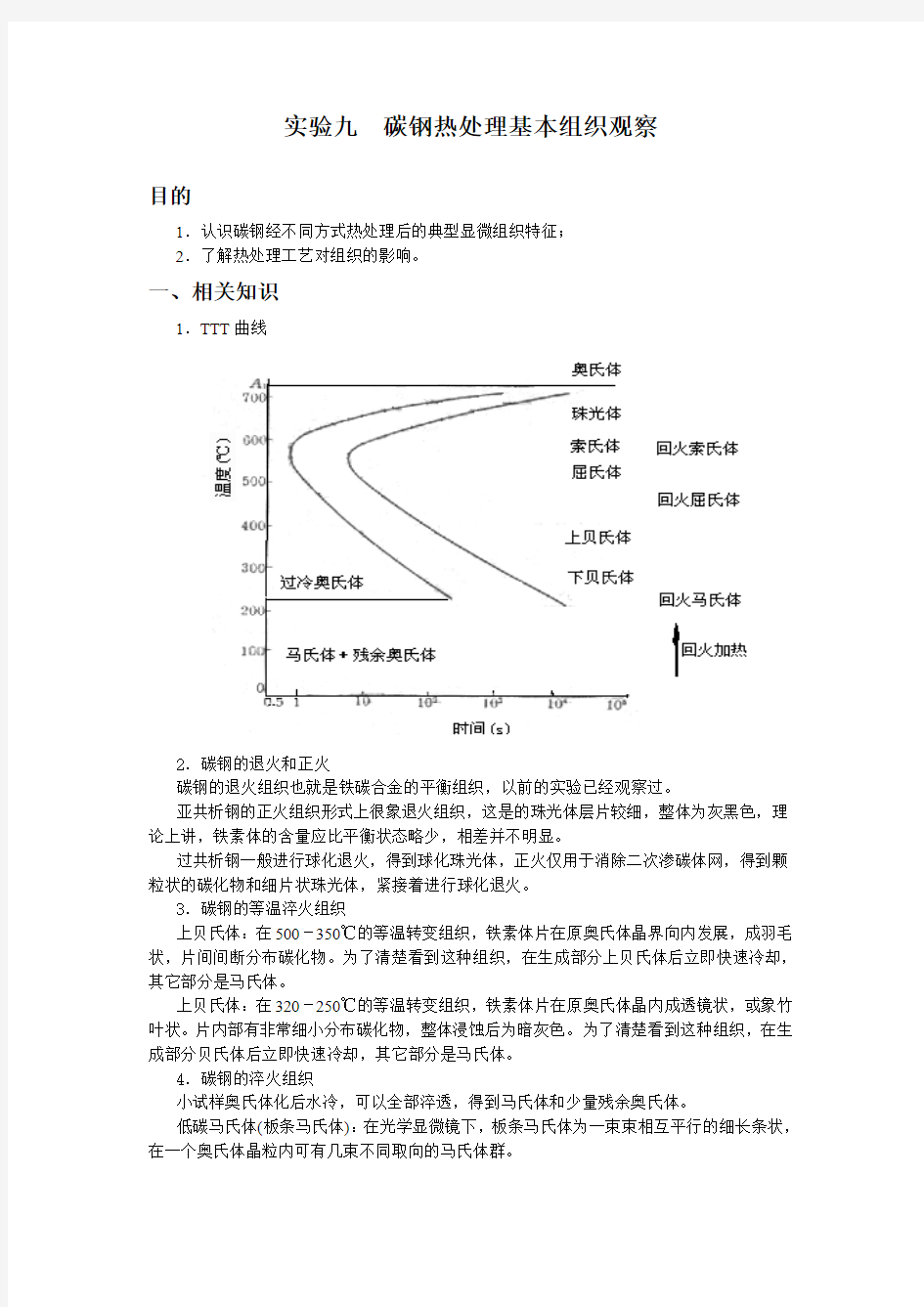 【材料课件】实验九碳钢热处理基本组织观察