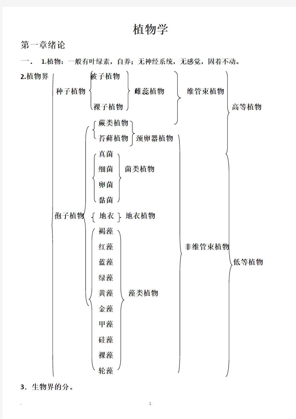 植物学知识点汇总