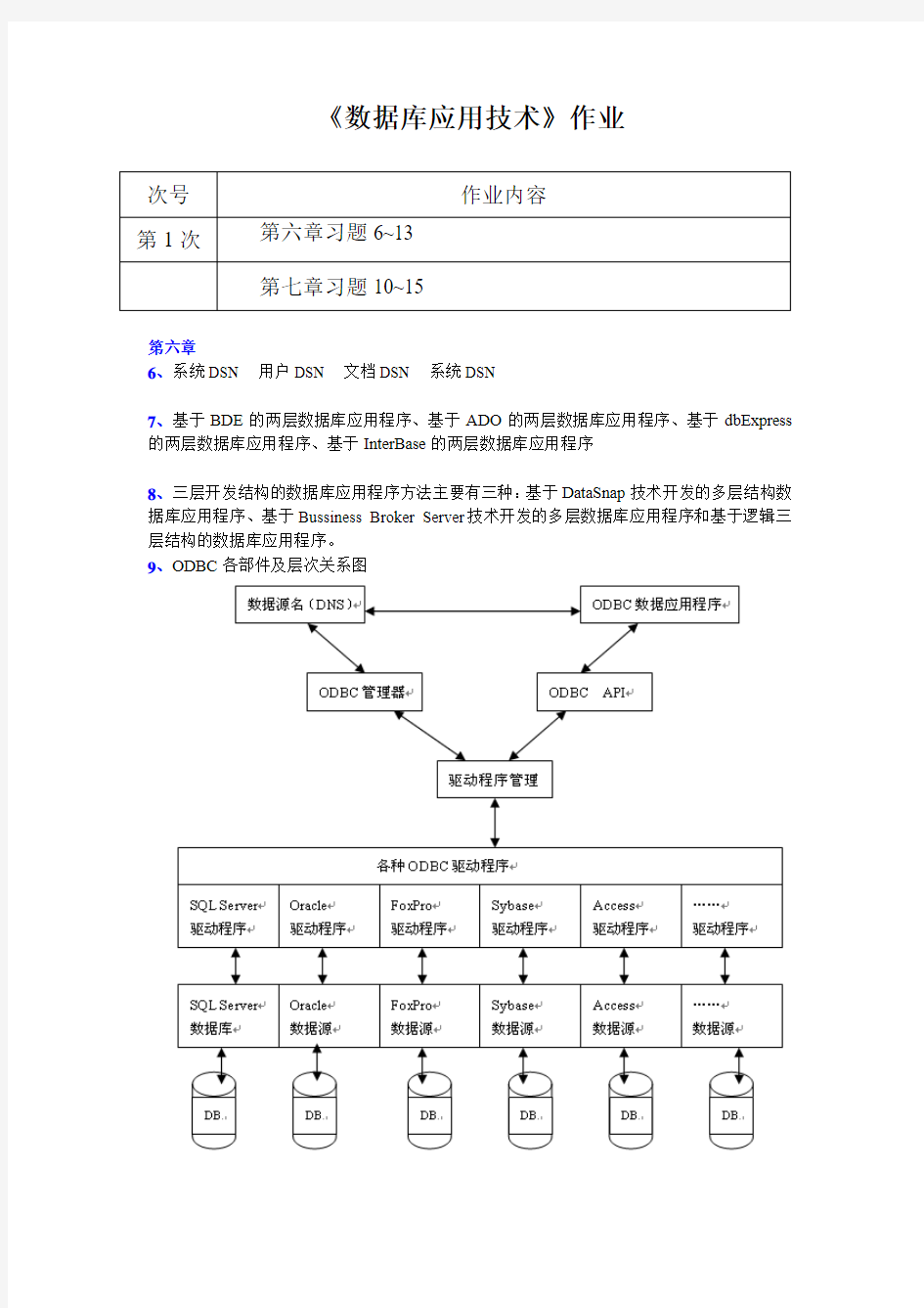 数据库应用程序设计第一次离线作业答案