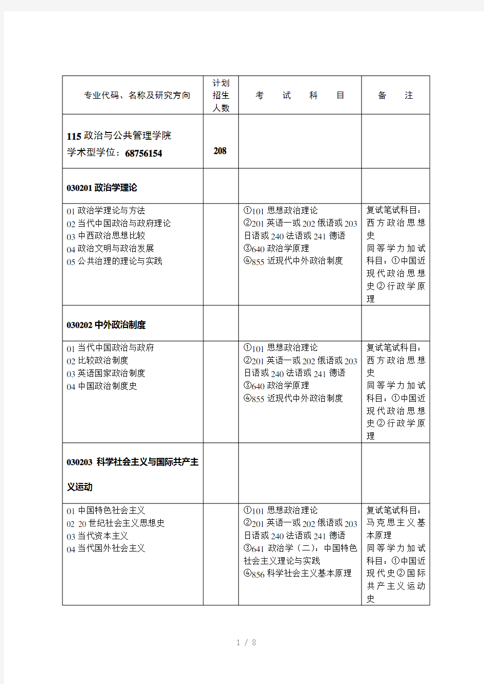 武汉大学行政管理专业