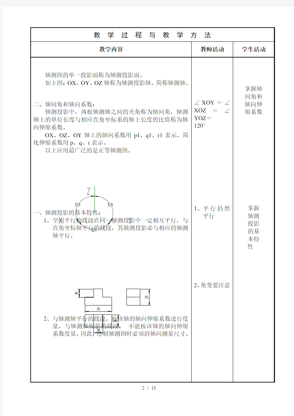 机械制图(王幼龙)第四章轴测图教案
