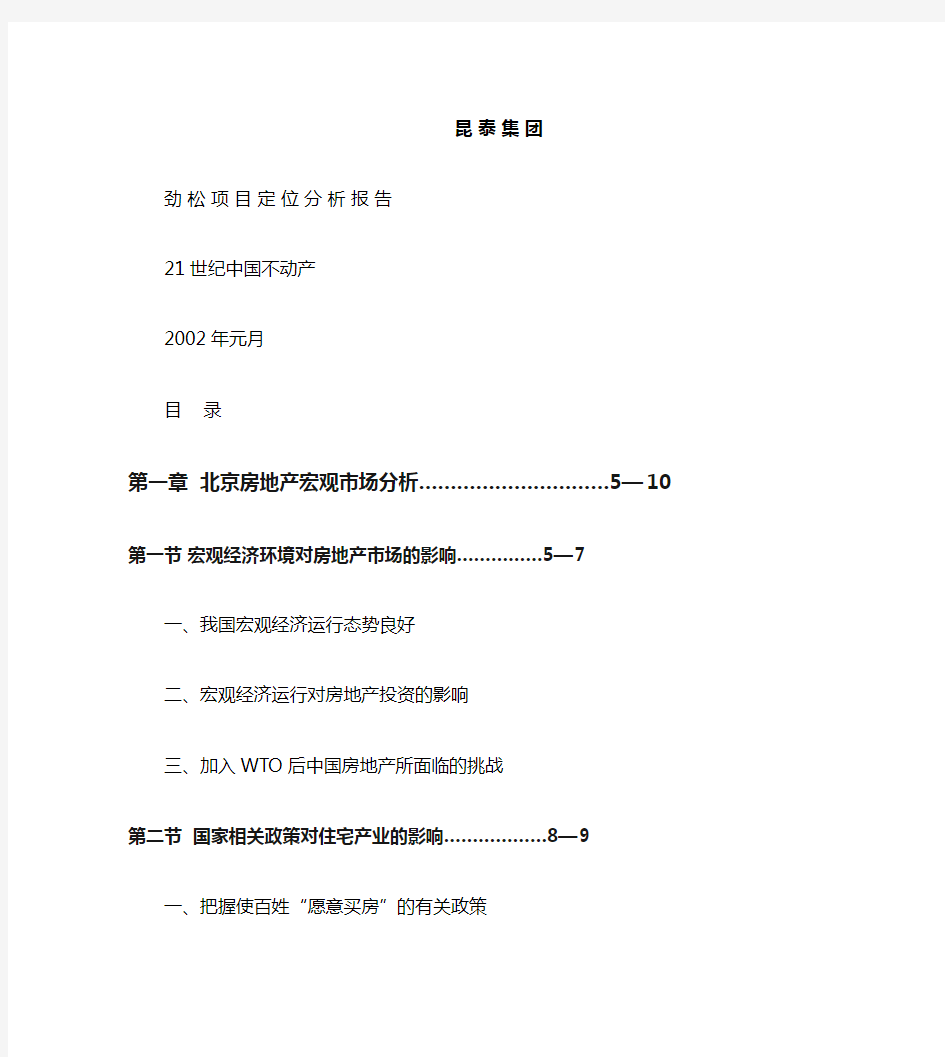 XX项目定位分析报告