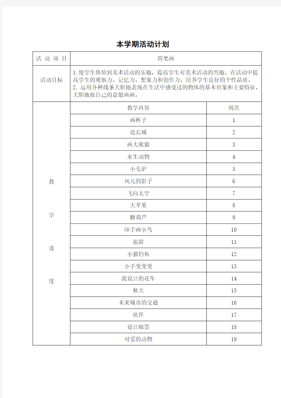 小学生简笔画社团活动记录