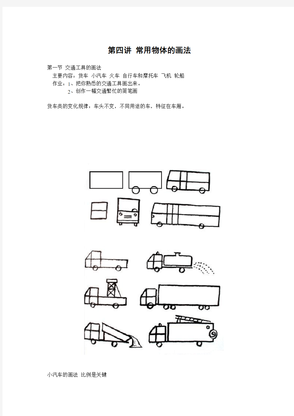 幼师简笔画——常用物体的画法