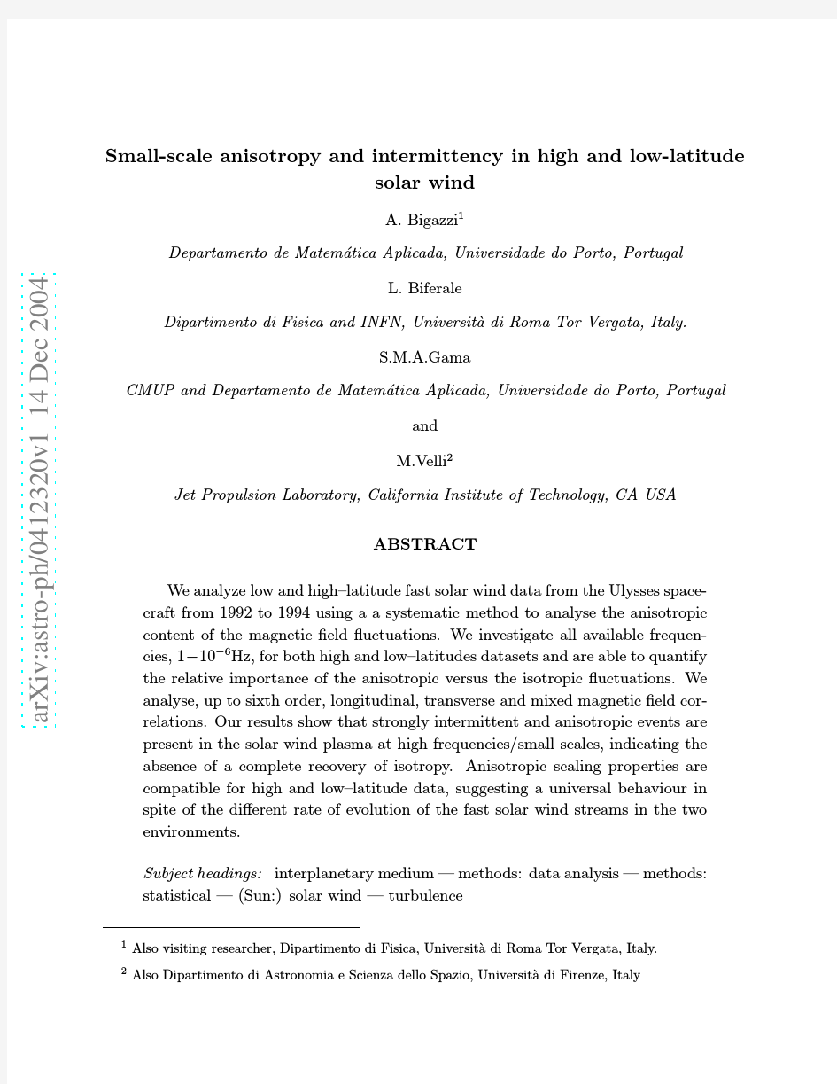 Small-scale anisotropy and intermittency in high and low-latitude solar wind
