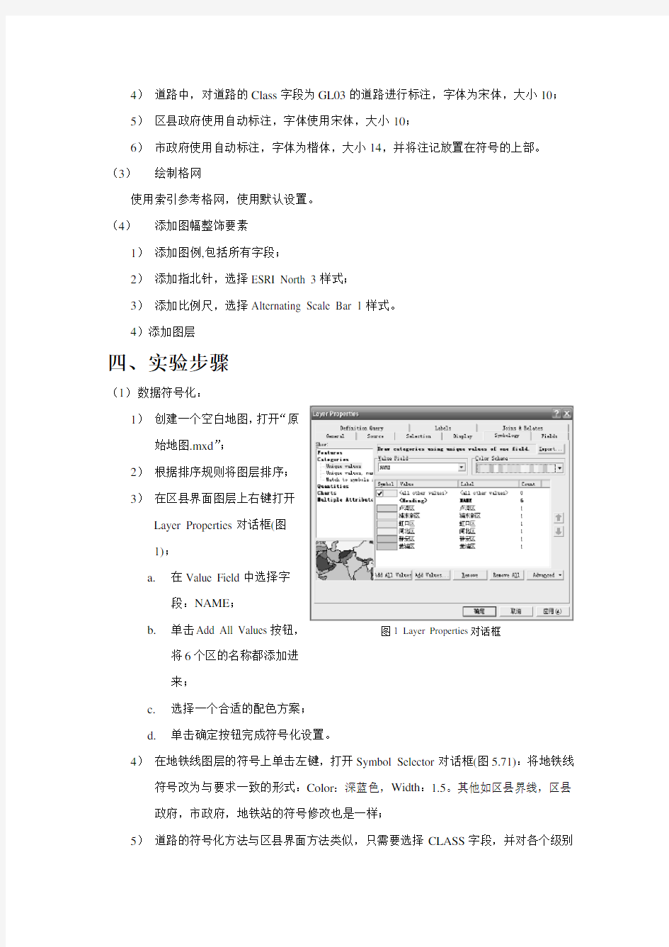 Arcgis操作 实验九：上海市行政区划图制作