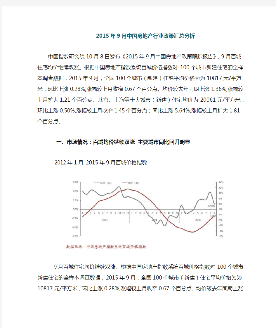 中国房地产行业政策汇总分析