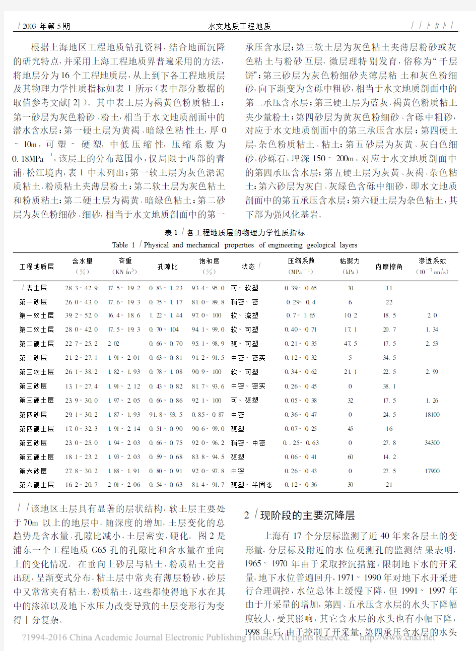 上海现阶段主要沉降层及其变形特征分析_张云