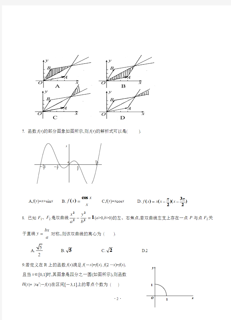 福建省福州市2019届高三毕业班3月质检 数学理