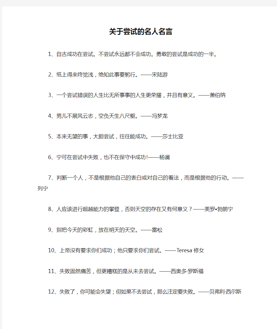 关于尝试的名人名言