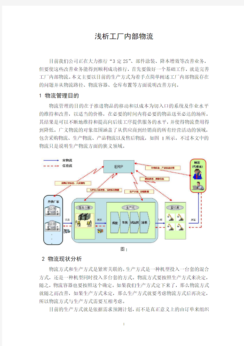 浅析工厂内部物流