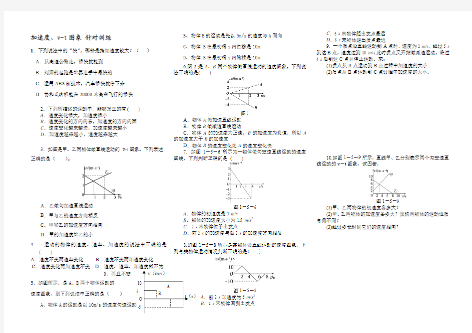 加速度,v-t图像