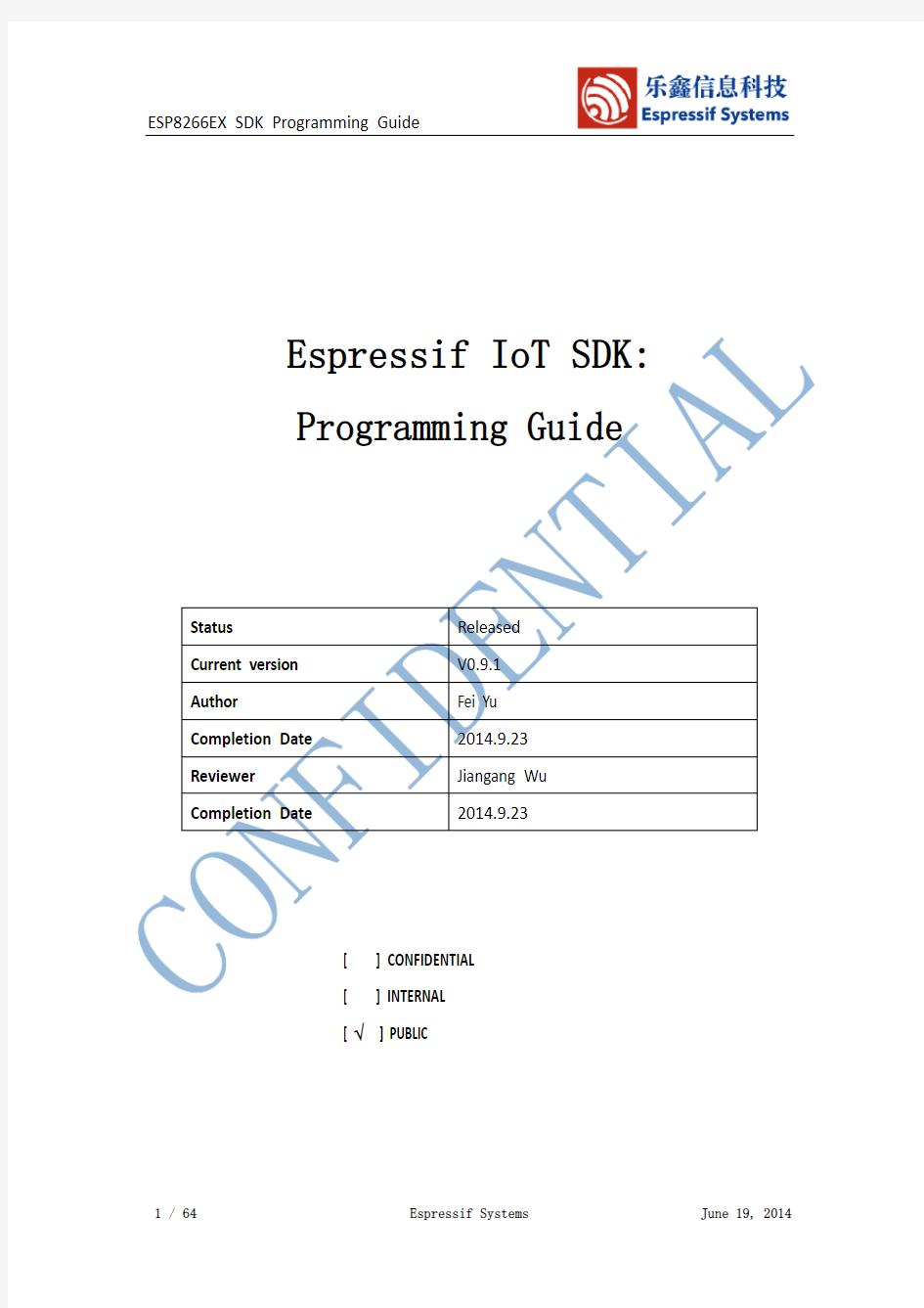 ESP8266_IoT_SDK_Programming Guide_v0.9.1