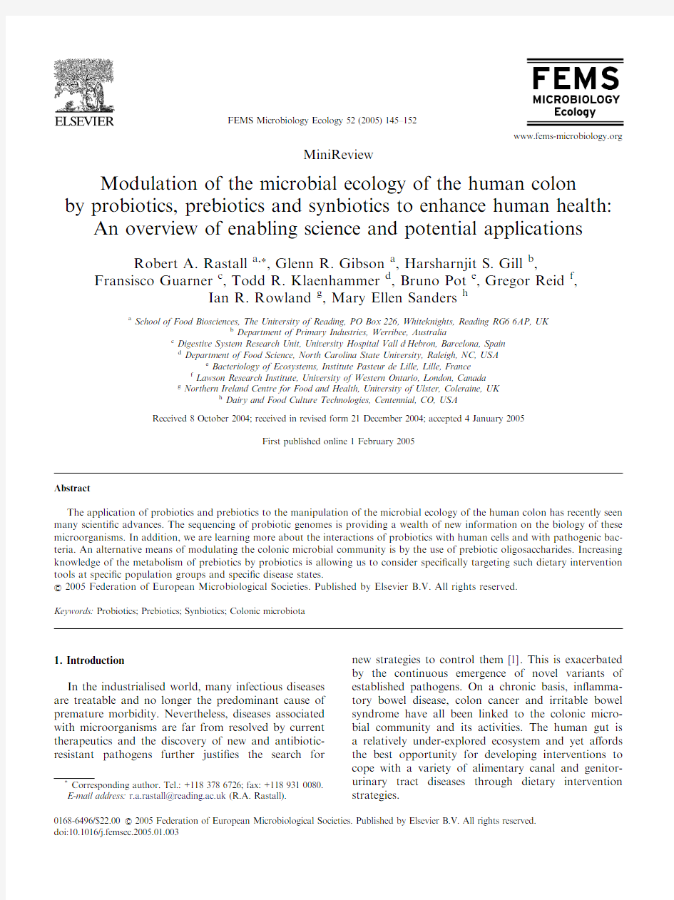 Modulation of the microbial ecology of the human colon