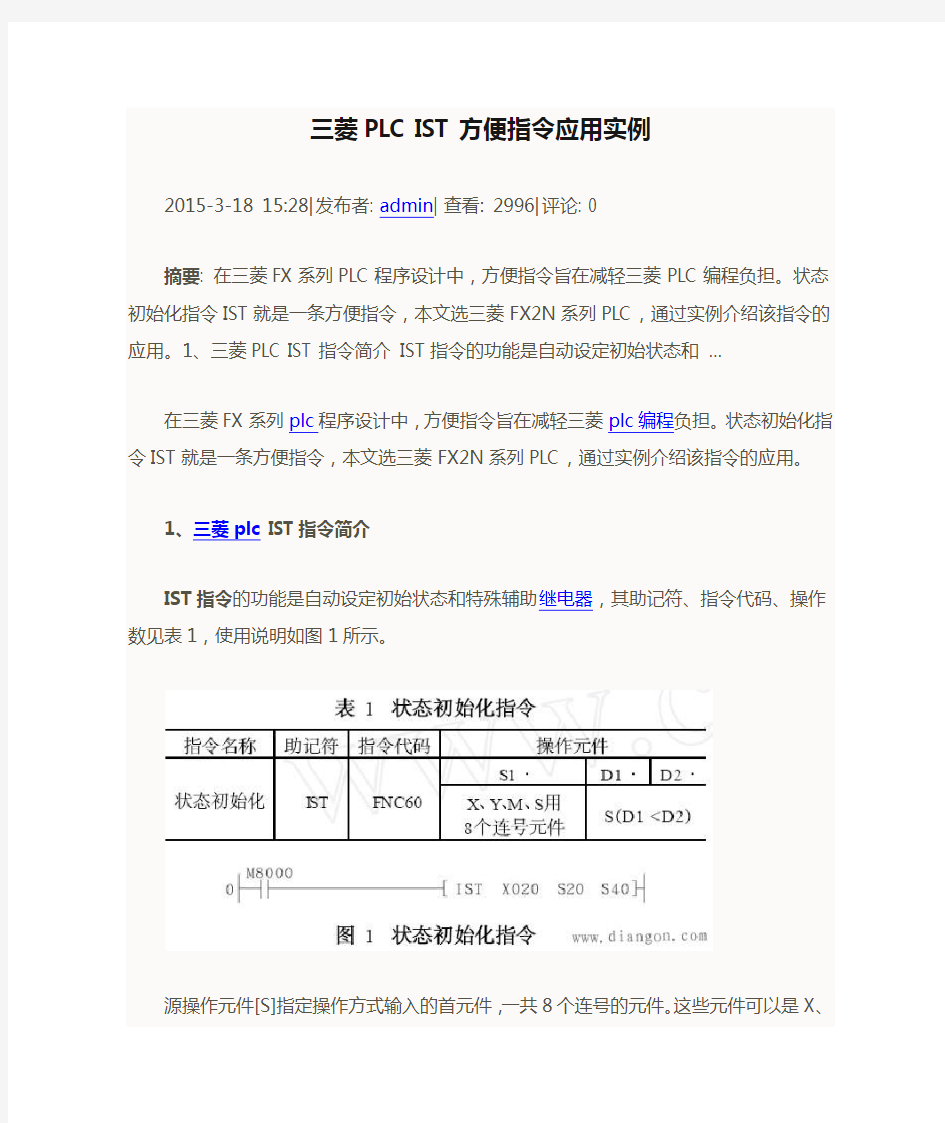 三菱PLC IST方便指令应用实例