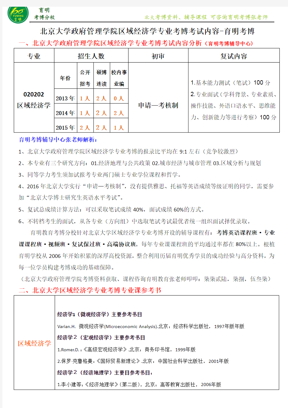 北京大学区域经济学专业历年考博真题解析赚大了绝对真