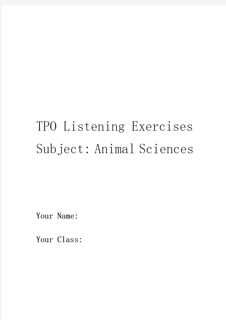 托福听力Tpo真题——动物专题
