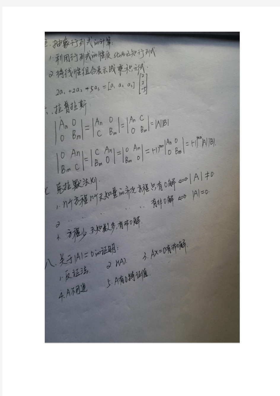 考研数学线性代数满分笔记手写总结