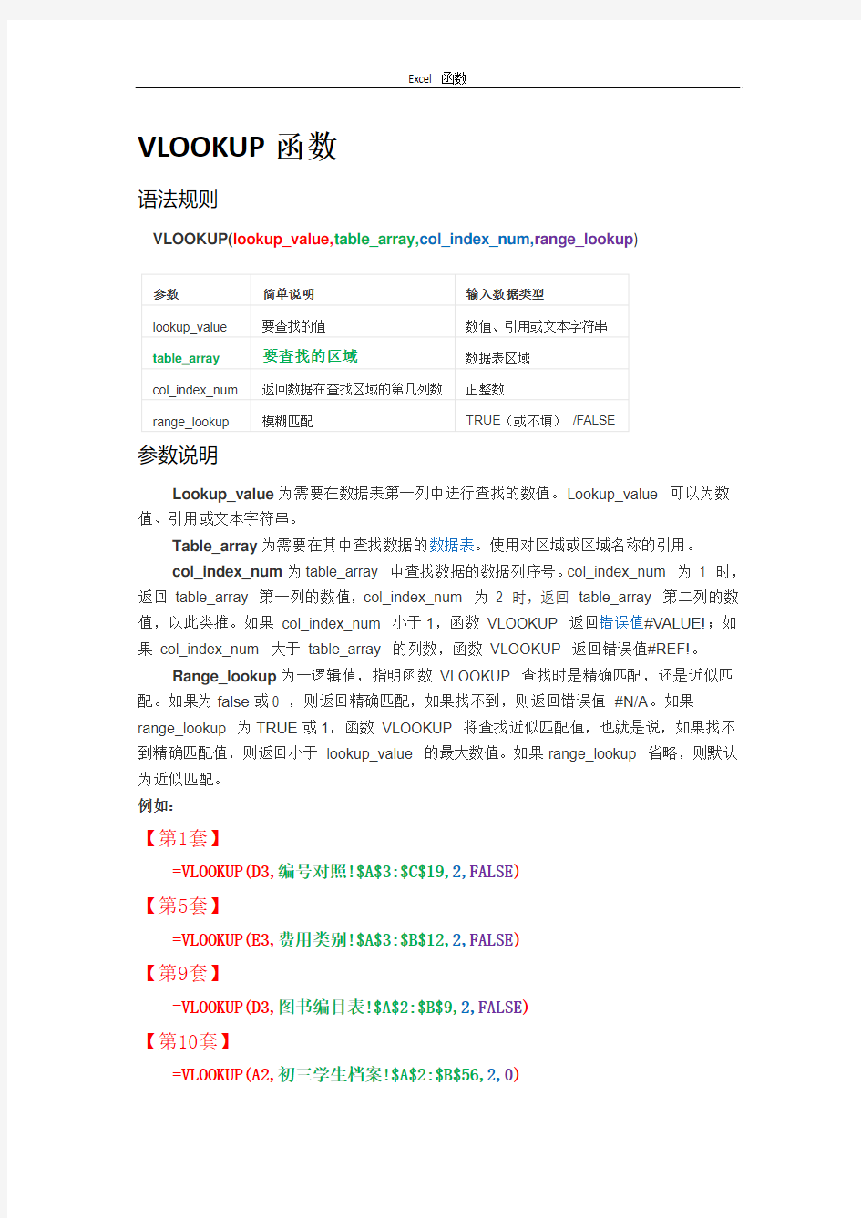 全国计算机等级考试-二级MS-Office高级应用Excel函数总结