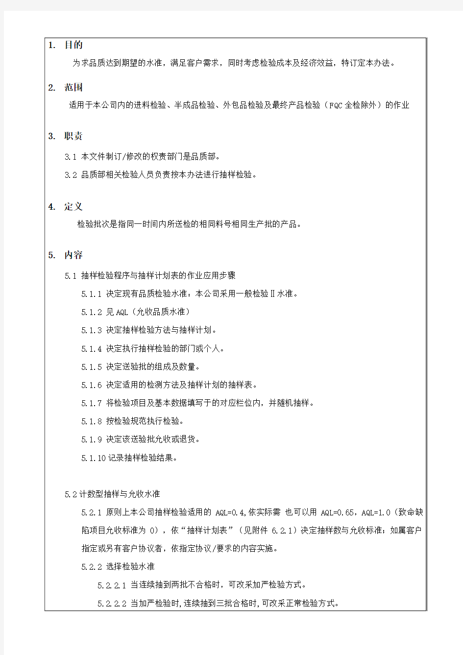 抽样计划实施管理办法