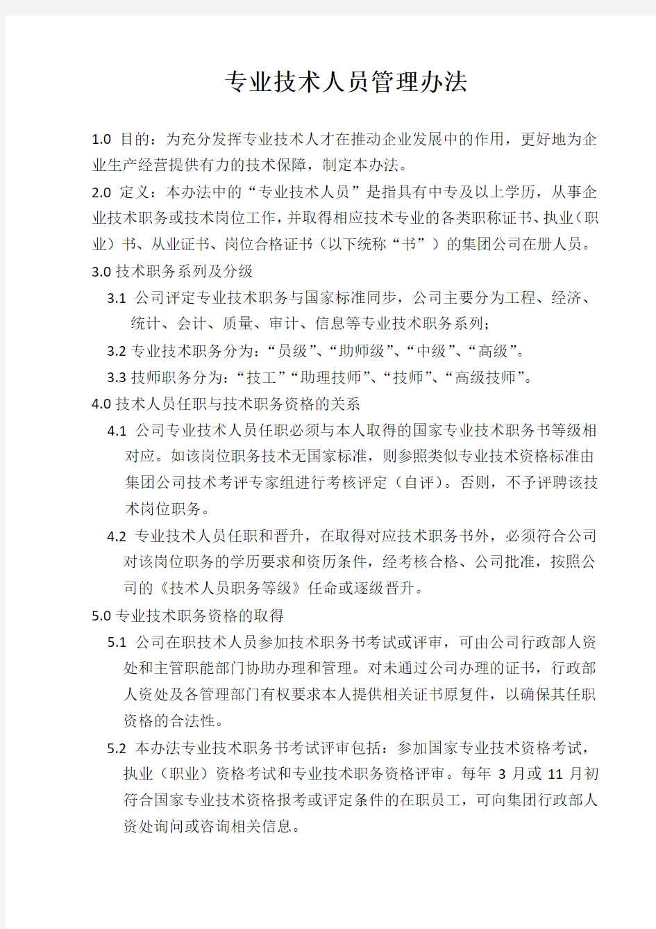 集团专业技术人员管理办法