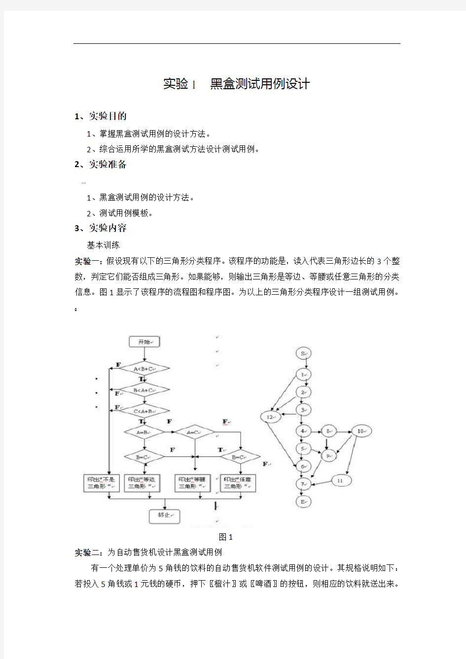 实验黑盒测试用例设计