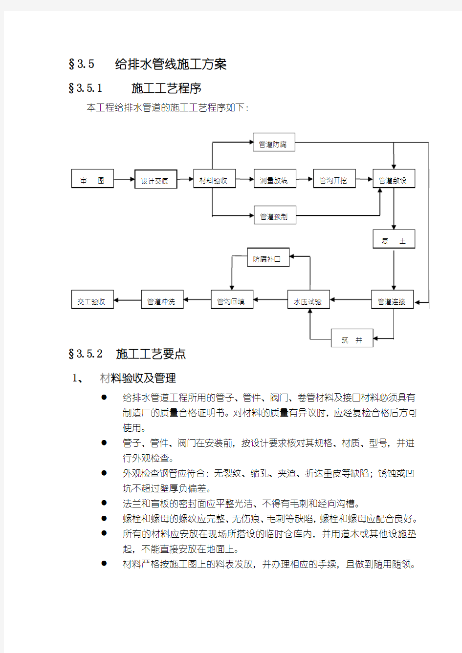 给排水及消防管道施工方案