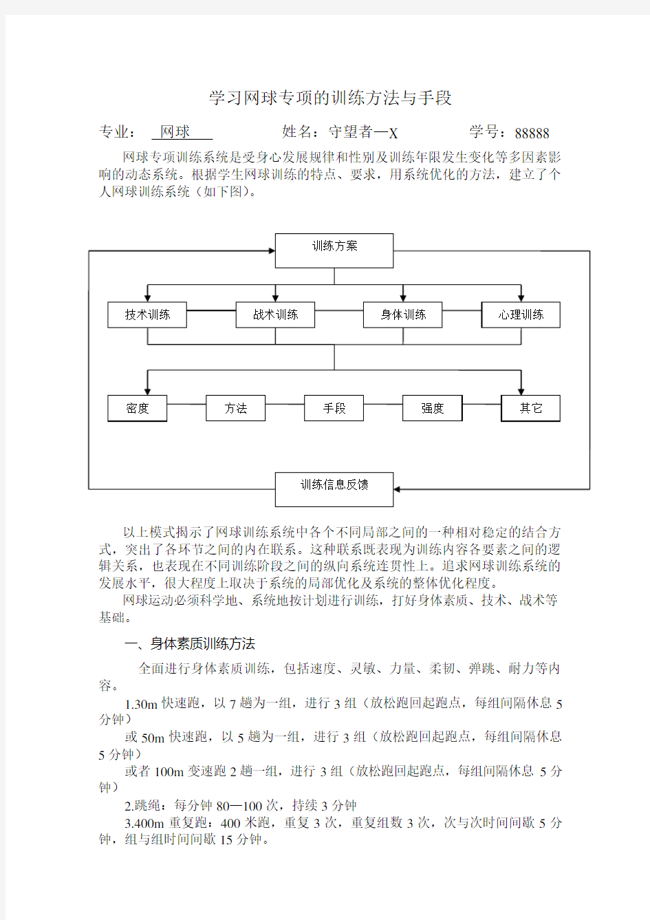 运动训练网球专项训练