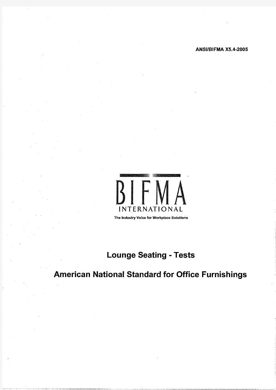 BIFMA X5.4 2005 lounge seating - tests