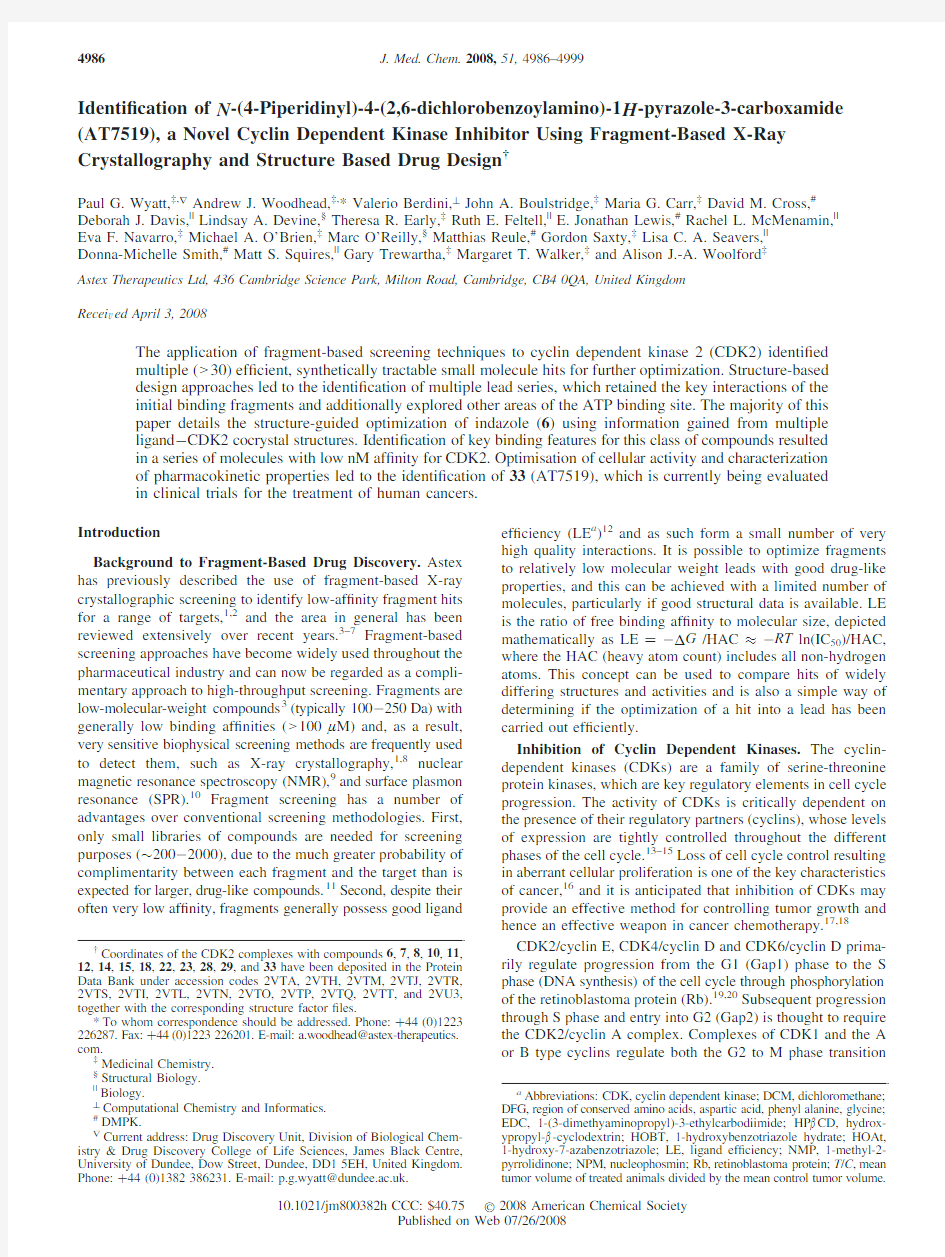 Identification of N-(4-Piperidinyl)-肝癌-CDK2