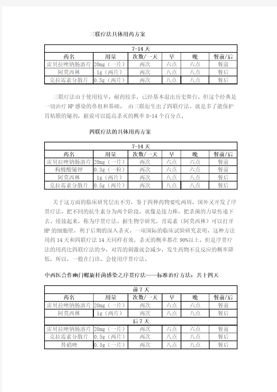 幽门螺杆菌治疗方案