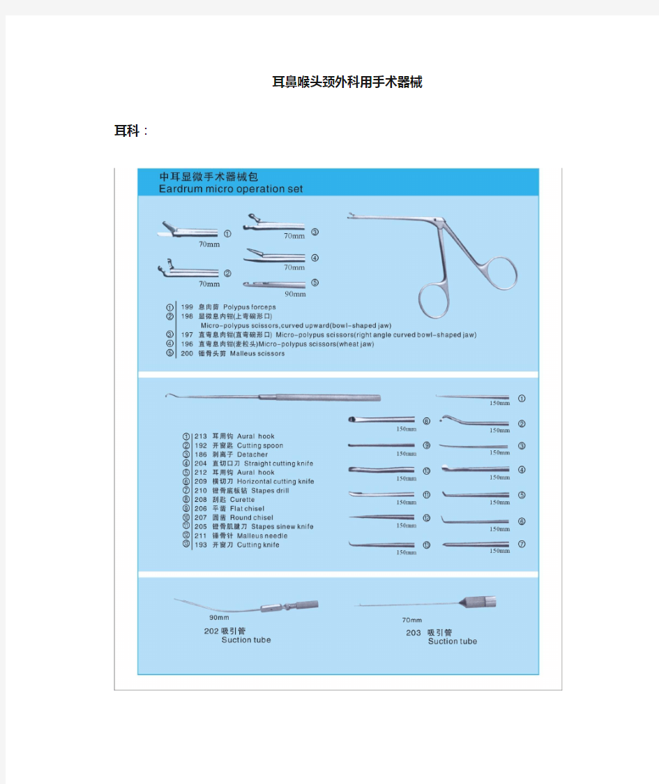 耳鼻喉科常用手术器械图谱